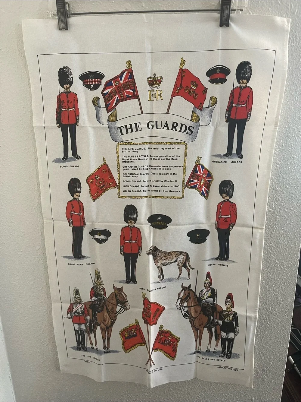 The Guards Illustrated Tea Towel - Red, White, Black